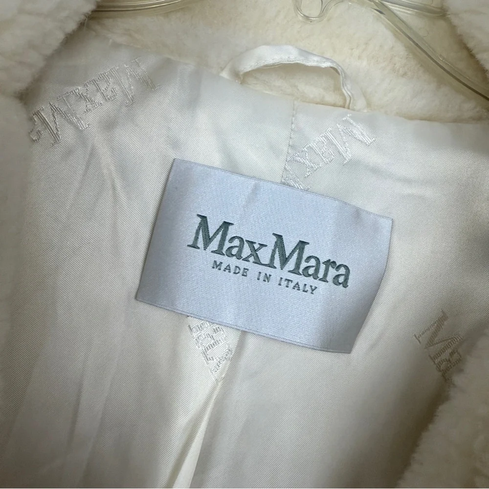 MaxMara TedGirl Alpaca Wool Silk Blend Teddy Icon Double Breasted Coat - Picture 8 of 15